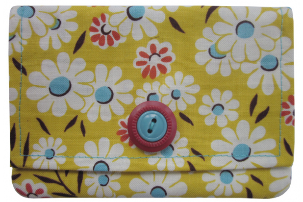 yellow floral mini wallet