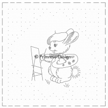 Rabbit painting at an easel